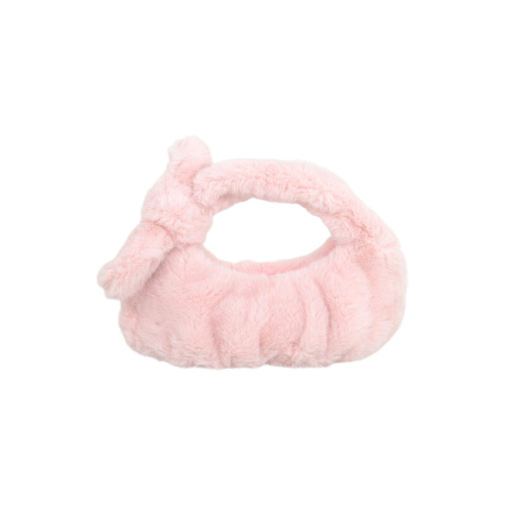 Anna-Kaci Women's Soft Plush Bow Faux Fur Handbag Stylish Daily Shoulder Bag