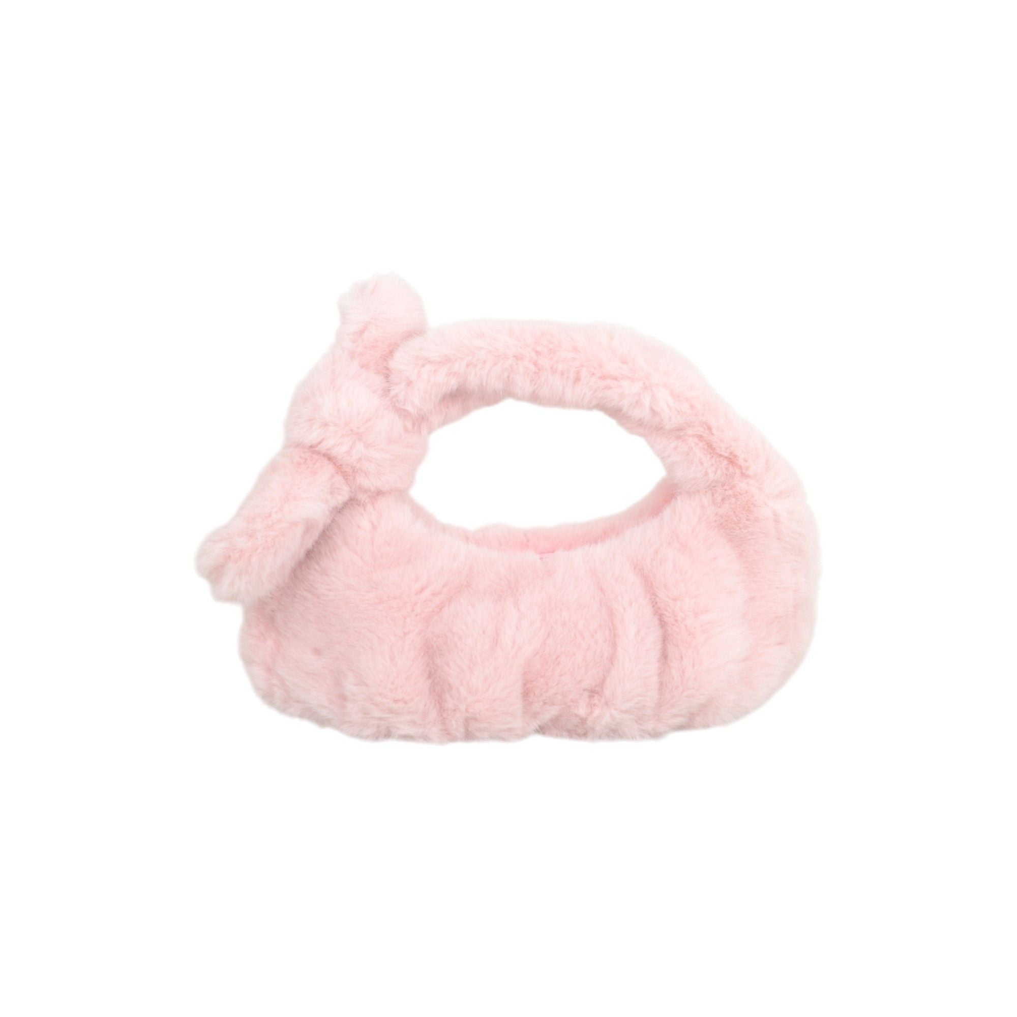 Anna-Kaci Women's Soft Plush Bow Faux Fur Handbag Stylish Daily Shoulder Bag