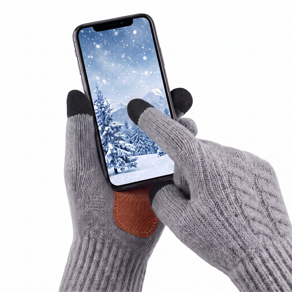 3 Piece Cable Knit Beanie Scarf and Touchscreen Gloves Set