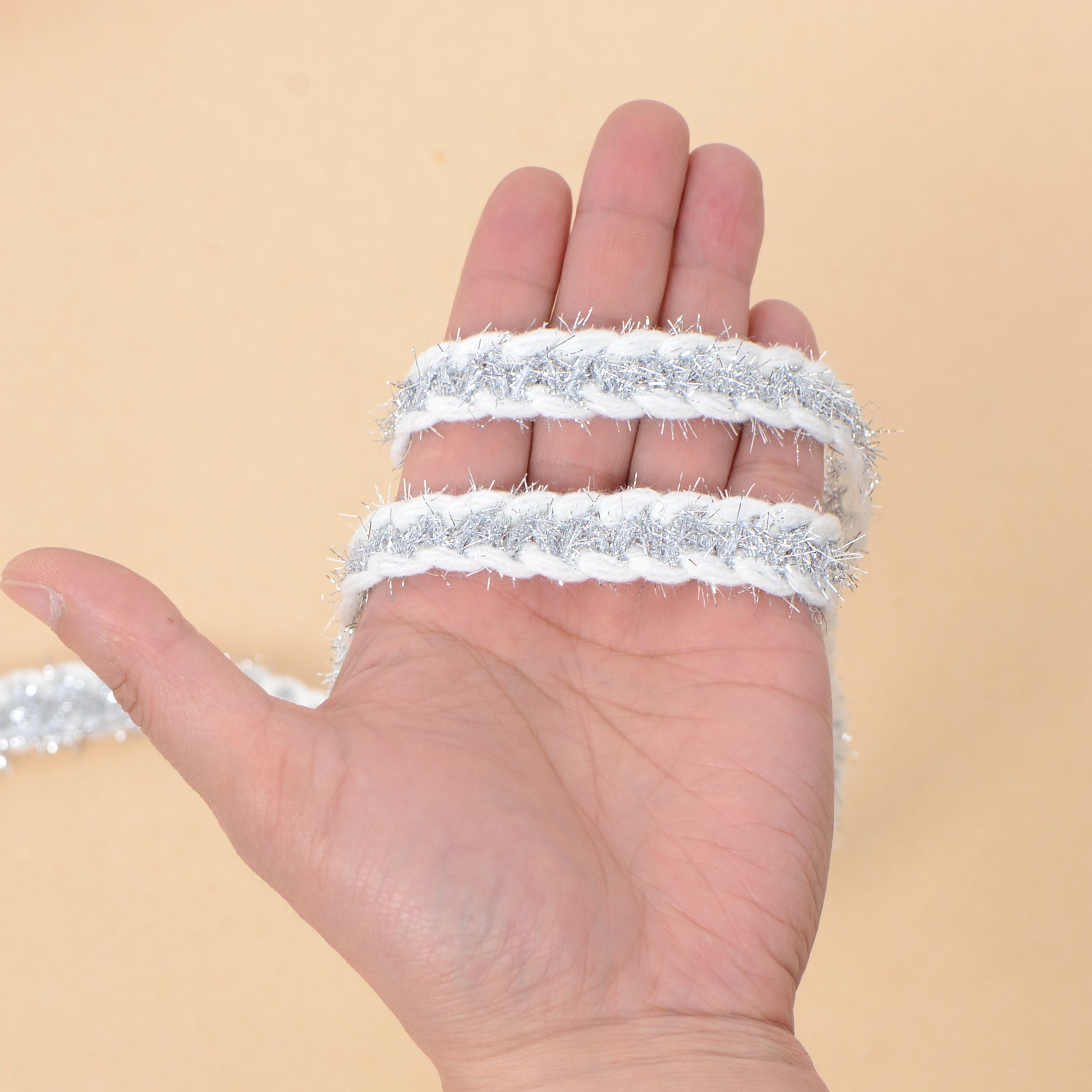 Sewing Braid Trim, 11 Yards 0.6 Inch Twisted Cotton Cord Trim, Handmade DIY Craft Embellishment Costume Garment Decor Accessory