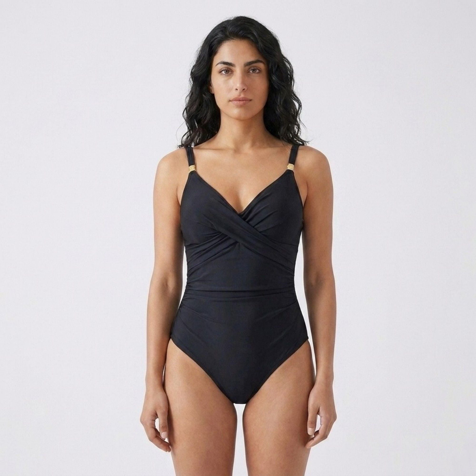 Anna-Kaci Swim Womens One Piece Swim Romper with Wrap V Neck Cross Front Bodice Adjustable Straps and Attached Shorts