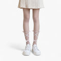 Anna-Kaci Women's Sheer Tights with Crisscross Lace Ribbon and Bow Detail at Ankles