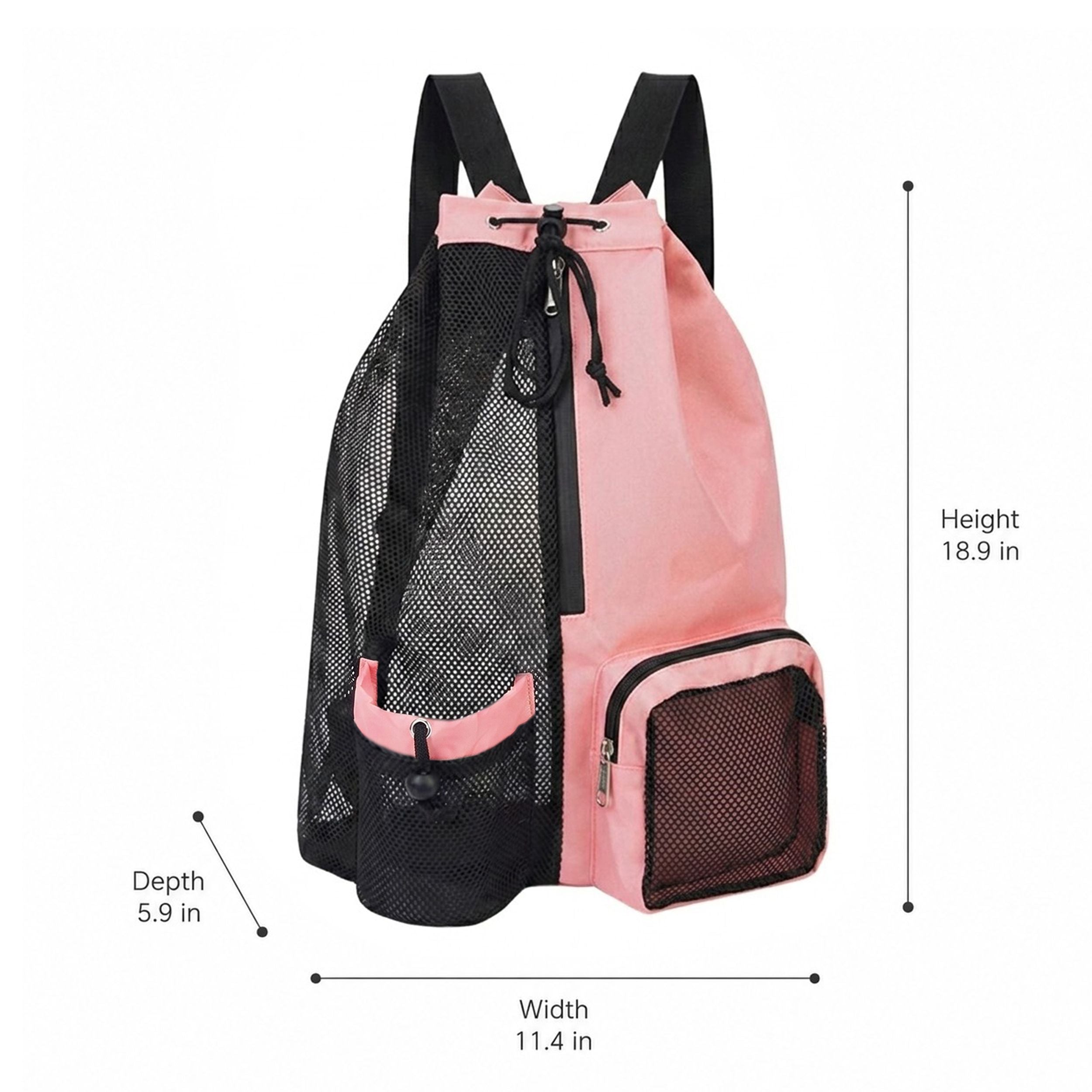 Mesh Swim Backpack with Drawstring Closure and Side Pockets