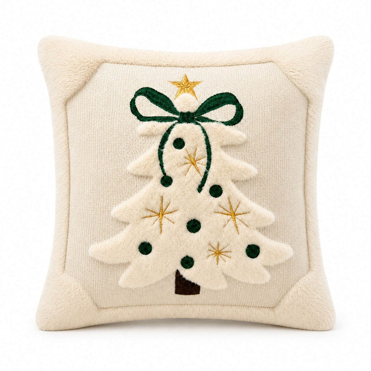 2pc Christmas Tree Plush Pillow Covers 17.7 x 17.7 in