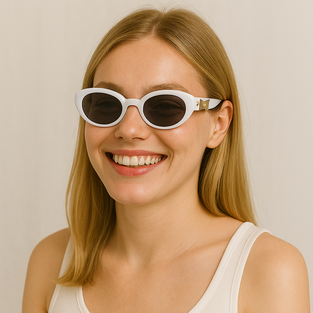 Anna-Kaci Women's Classic Elliptical Small Frame Bow Sunglasses UV400 Protection
