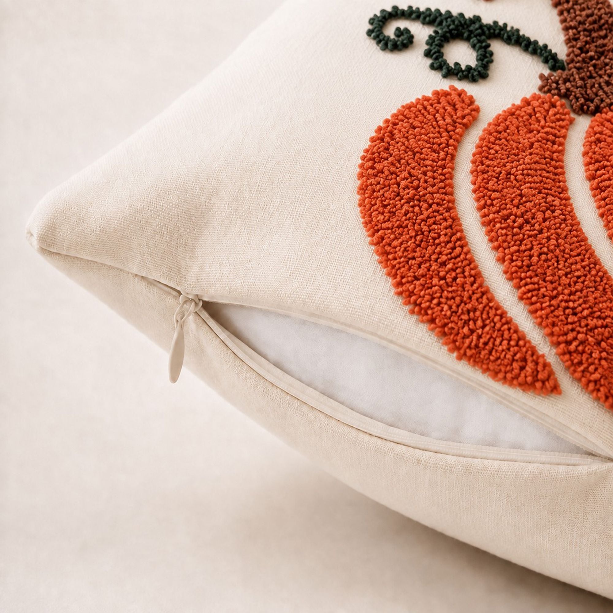 Tufted Pumpkin Throw Pillow Cover for Fall and Thanksgiving Decor