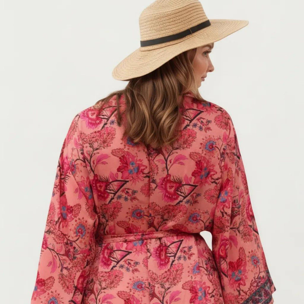 Anna-Kaci Women's Floral Paisley Maxi Dress with Long Sleeves Adjustable Waist Tie and Flowing Relaxed Fit