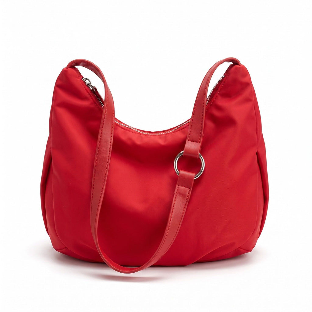 Soft Hobo Shoulder Bag with Adjustable Strap and Zip Closure