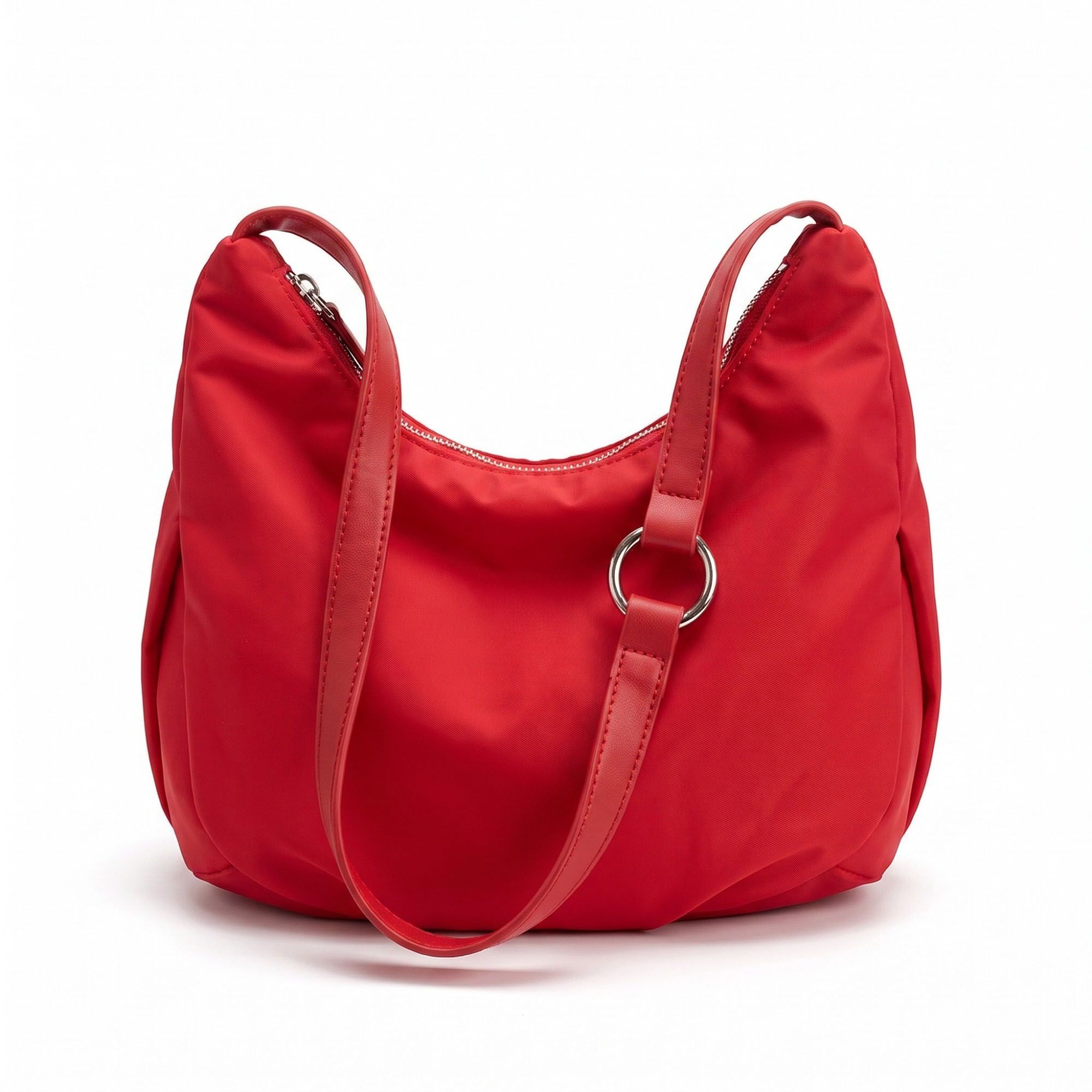 Soft Hobo Shoulder Bag with Adjustable Strap and Zip Closure