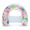 Tropical Inflatable Pool Float with Cup Holders and Contoured Lounge Seat