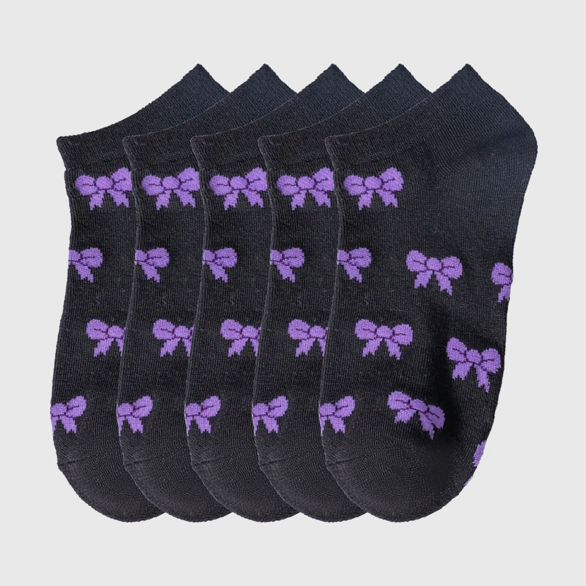 Anna-Kaci Women's No - Show Socks with Bow Pattern for Casual 5Pk