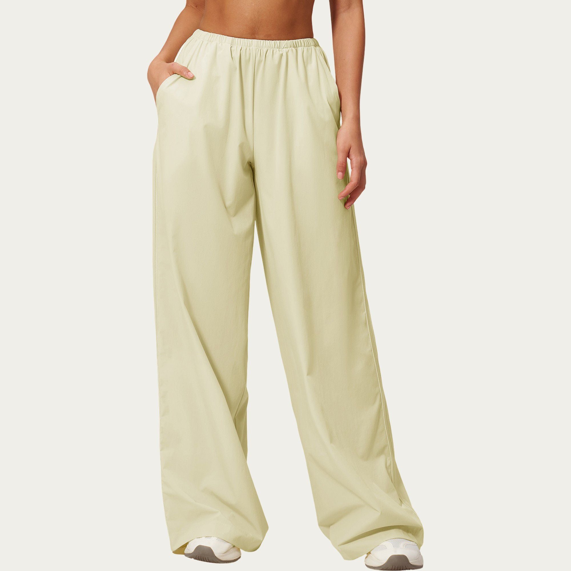 Anna-Kaci Active Women's Wide Leg Lounge Pants with Elastic Waistband and Relaxed Draped Fit