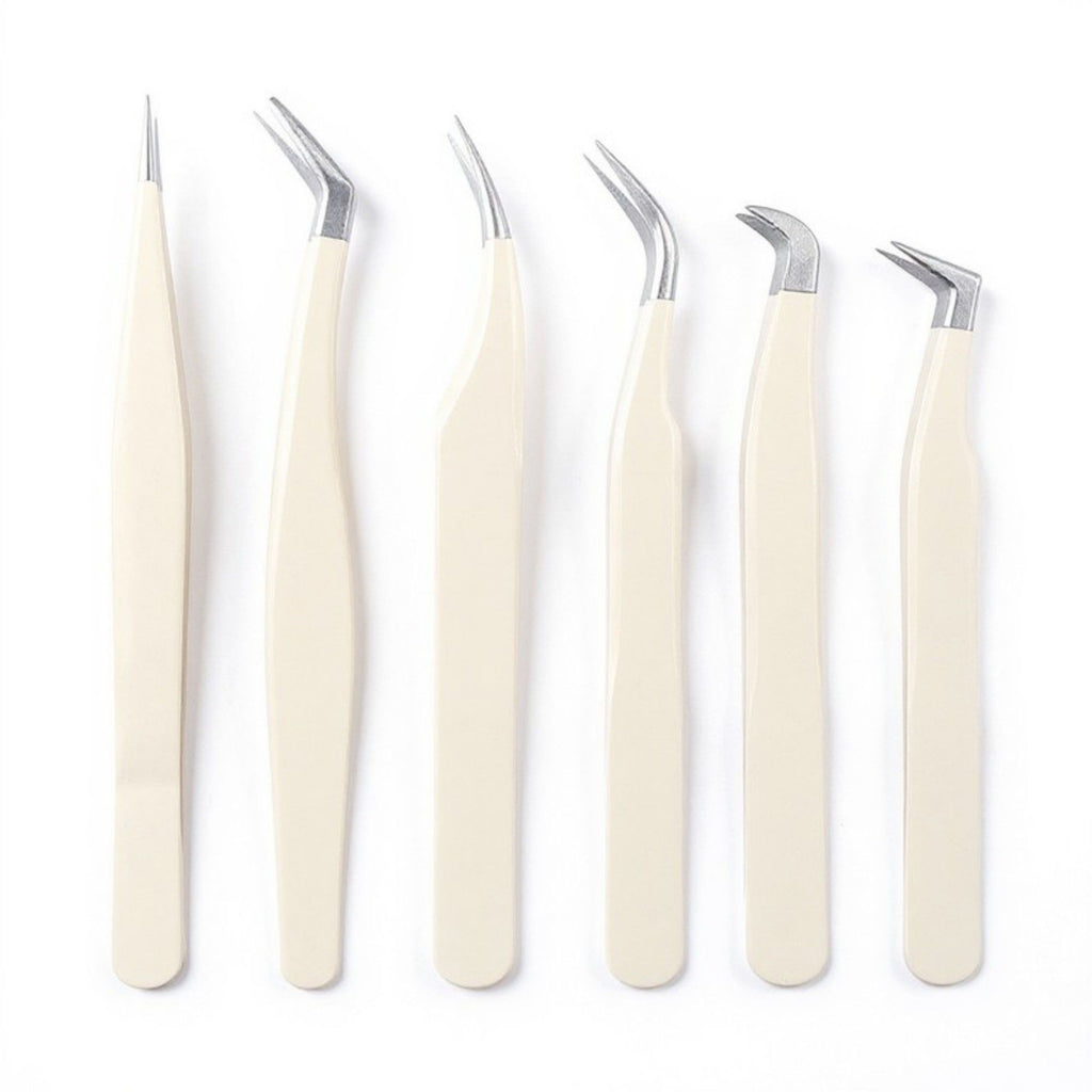 Precision Stainless Steel Tweezers Set with Multiple Tip Styles for Detailed Grooming and Craft Use
