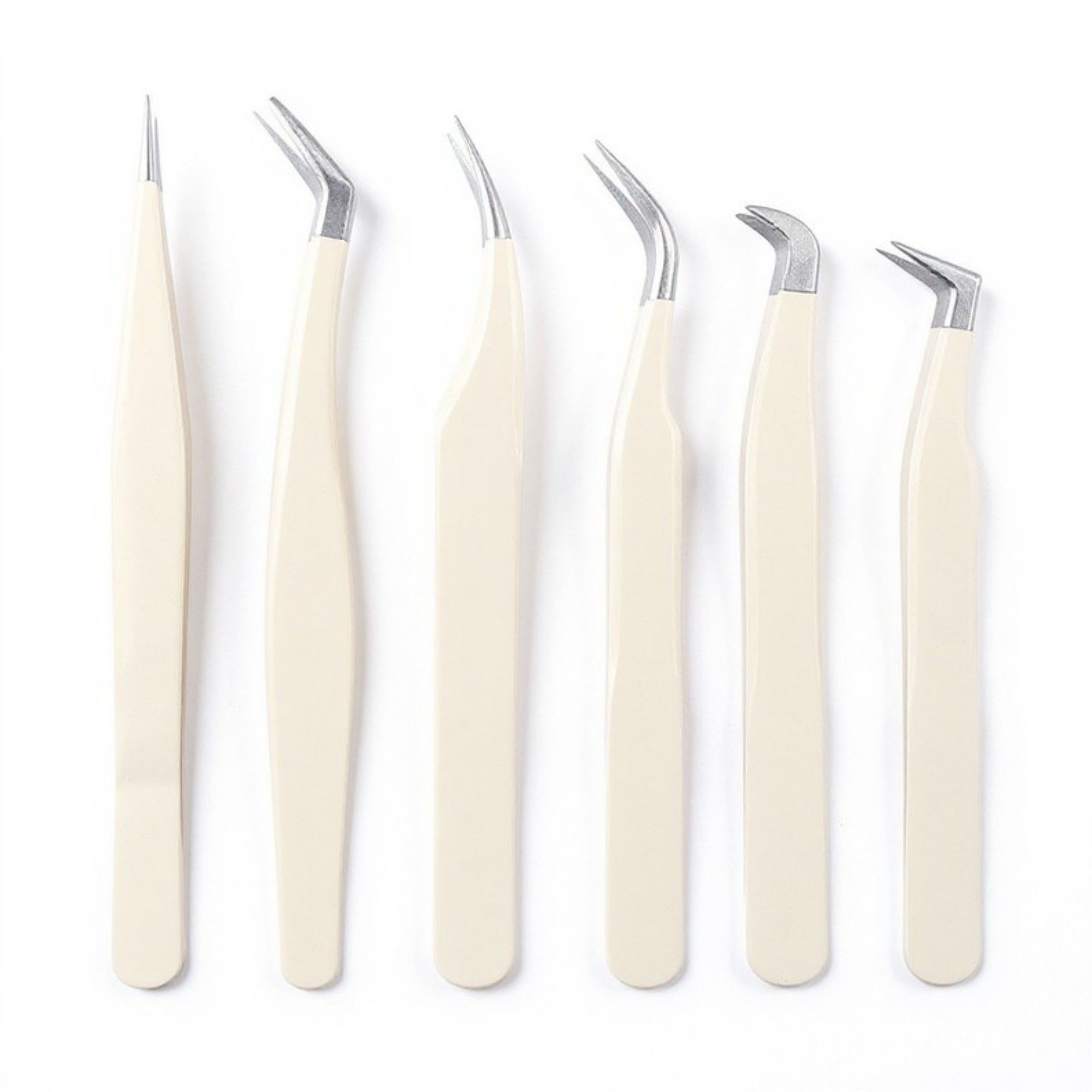 Precision Stainless Steel Tweezers Set with Multiple Tip Styles for Detailed Grooming and Craft Use