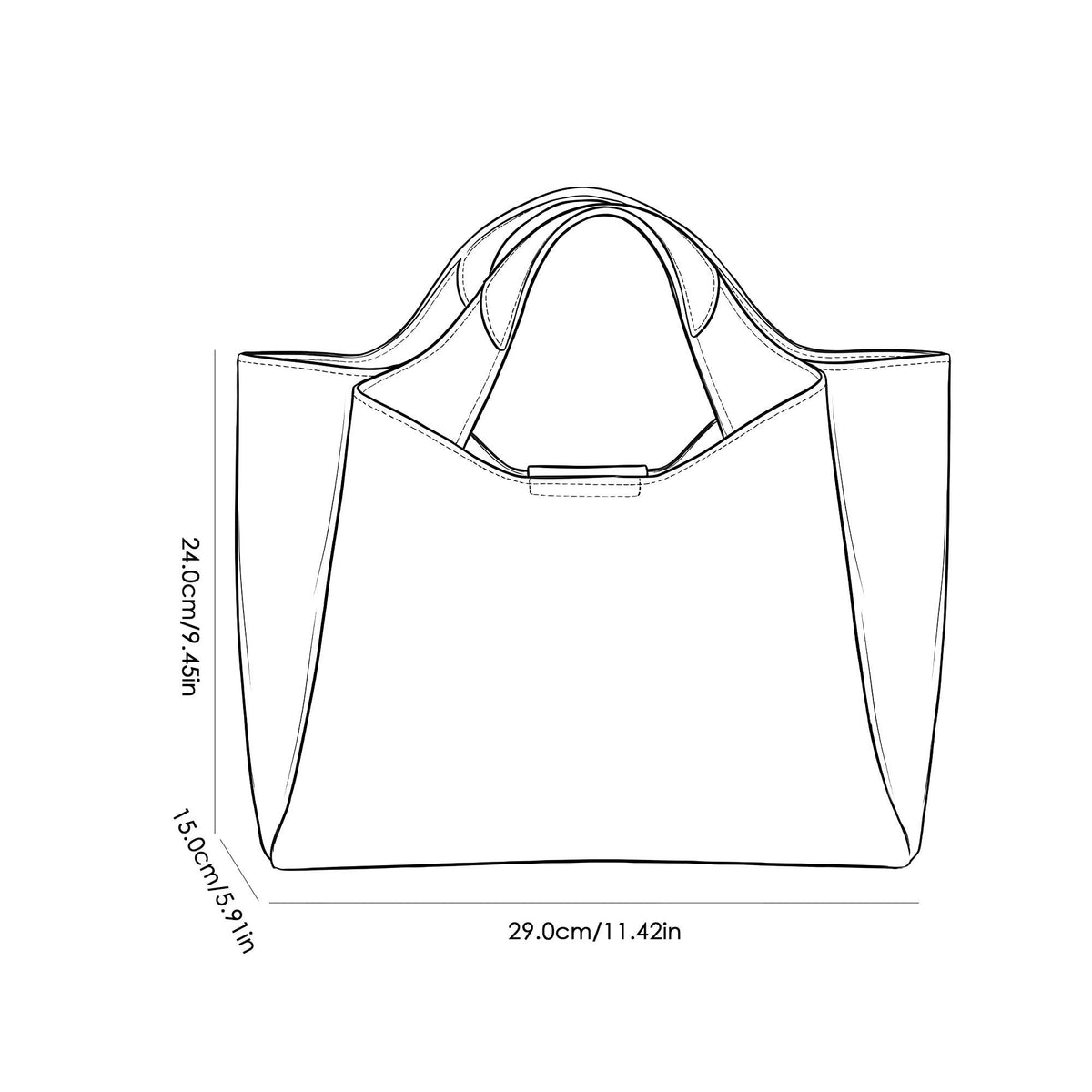 Structured Tote Handbag with Top Handles and Detachable Shoulder Strap