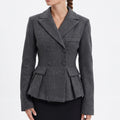 Double Breasted Peplum Blazer with Notched Lapels