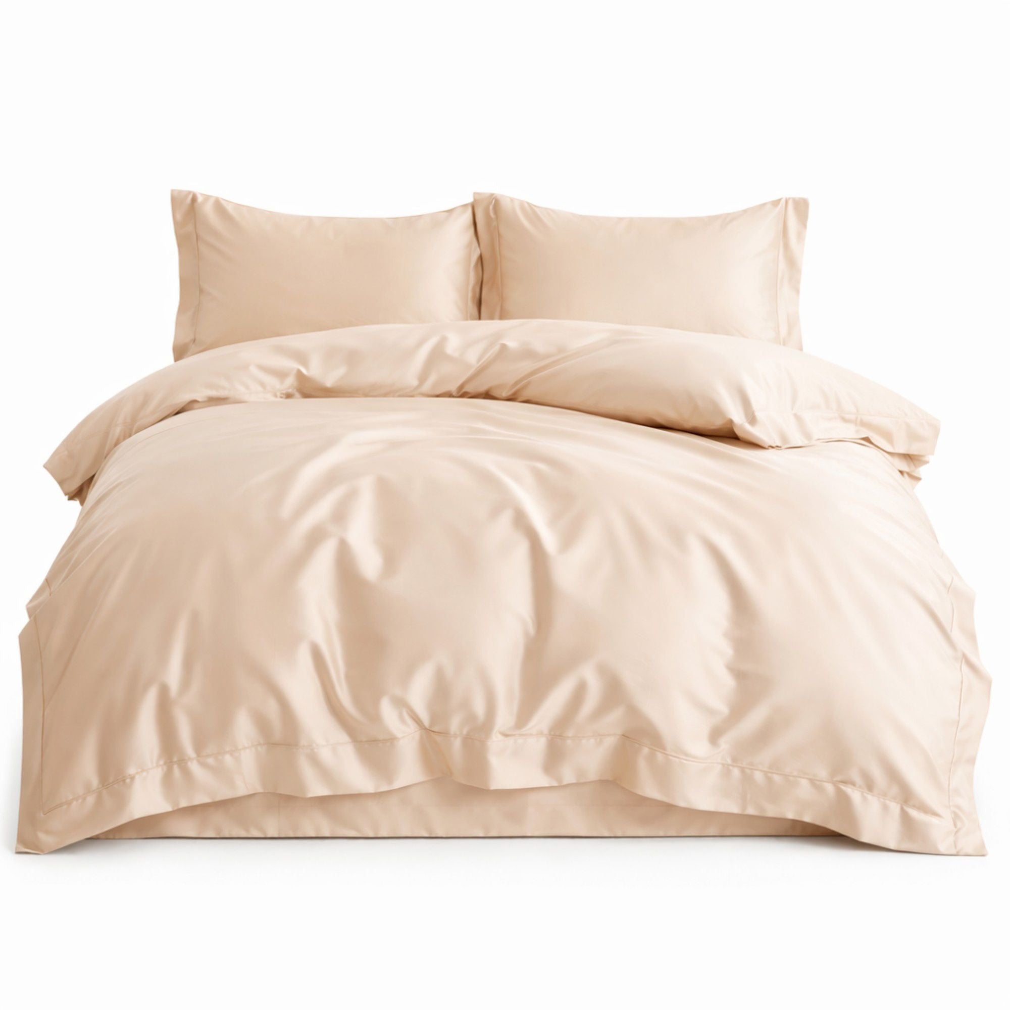 4-Piece Cotton Washed Bedding Set with Duvet Cover Flat Sheet and Pillowcases Soft Smooth Finish