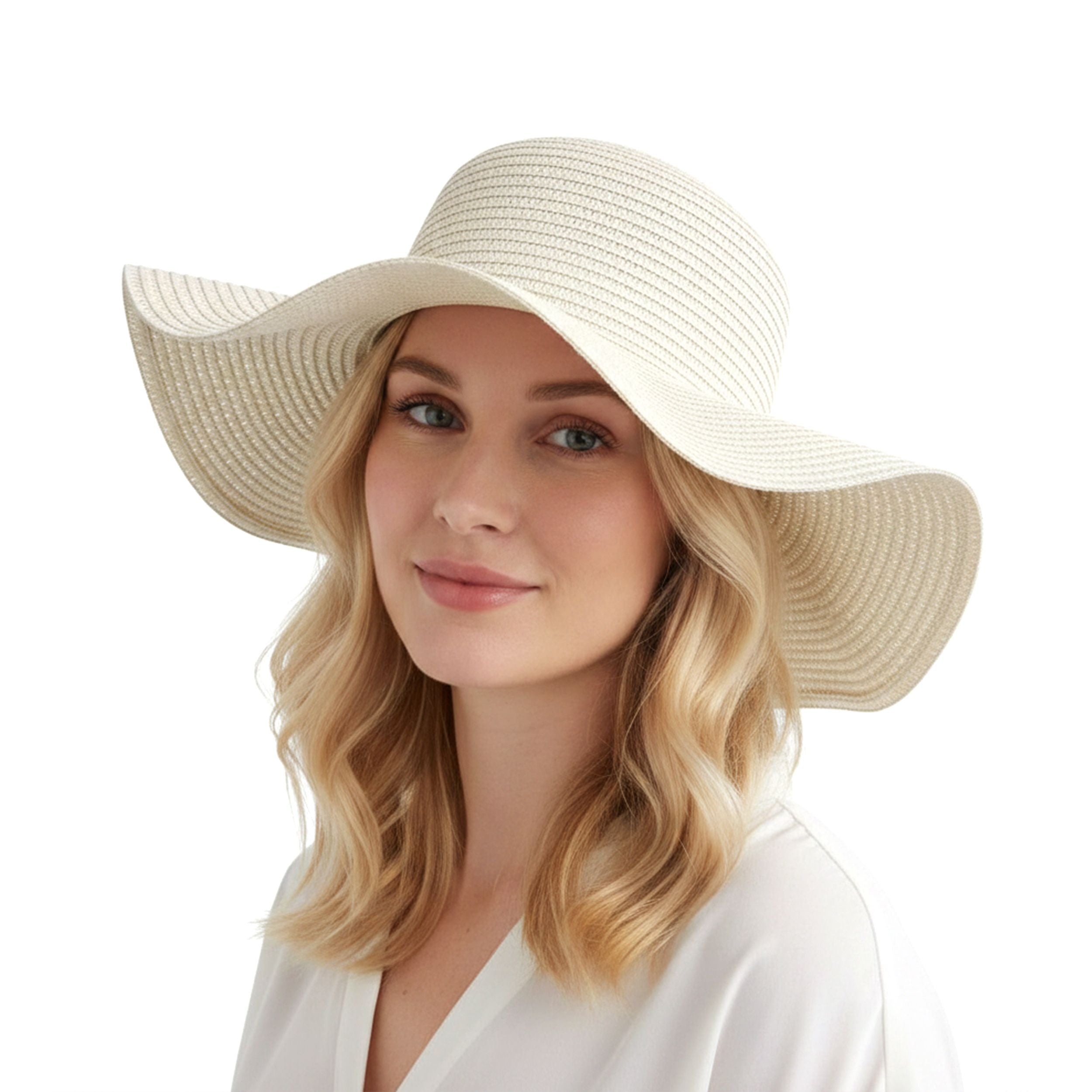 Floppy Straw Sun Hat Wide Brim Beach Hat Summer UV Protection Packable