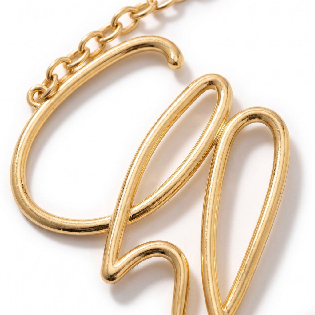 Cursive Name Letter Metal Waist Chain Adjustable Personalized Statement Waist Jewelry 43.3in