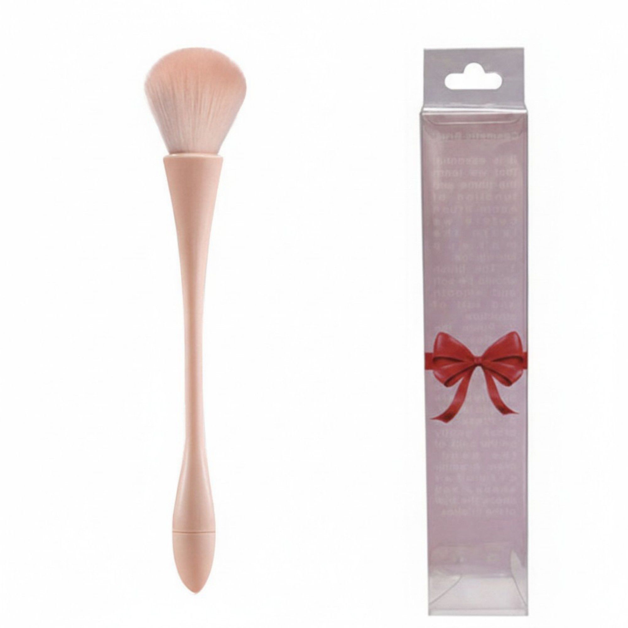2 Piece Makeup Brush Set with Soft Synthetic Bristles for Powder Blush and Face Makeup Application