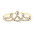 Elegant Crown and Geometric Rings for Women Sparkling Crystal Statement Band Fashion Jewelry for Daily Wear