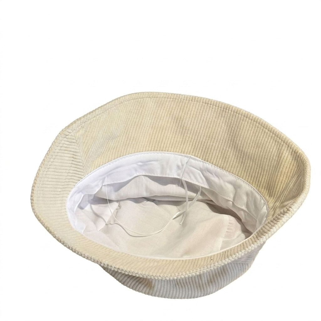 Corduroy Bucket Hat Buckle Band Detail Casual Brim Hat