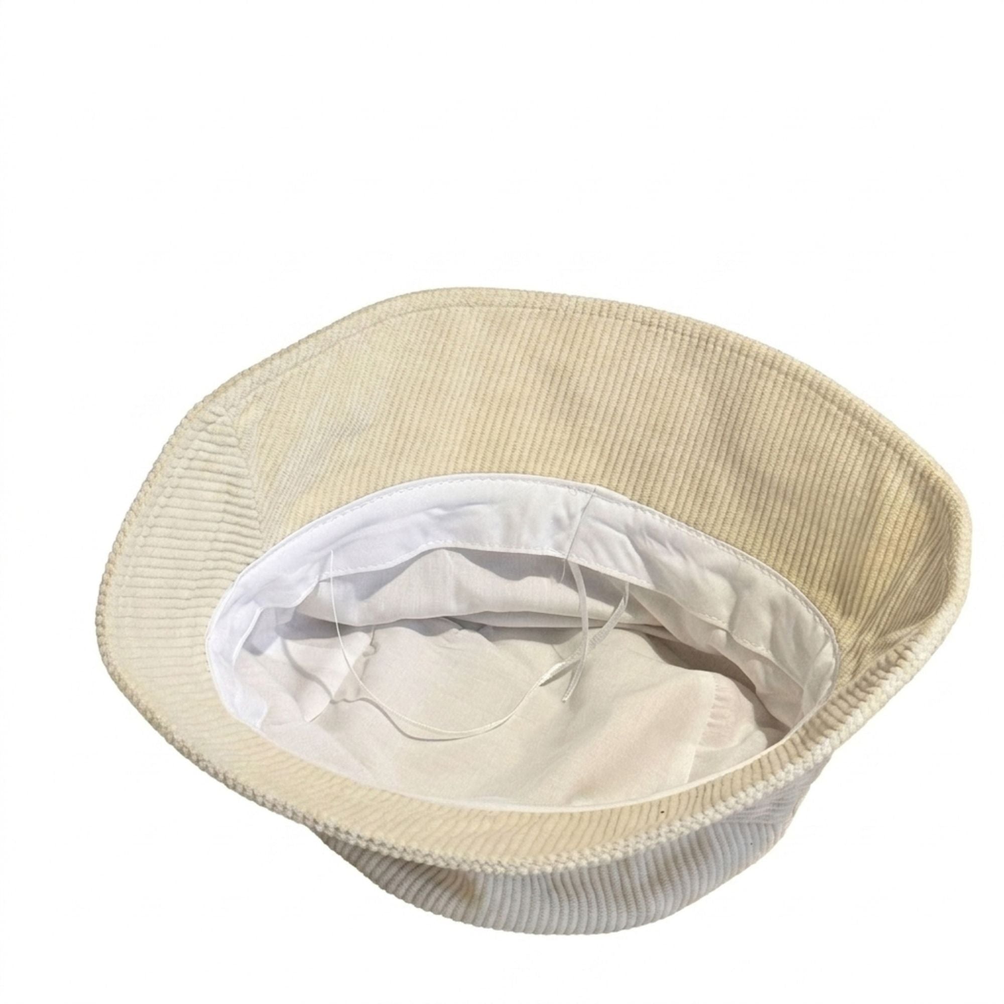 Corduroy Bucket Hat Buckle Band Detail Casual Brim Hat