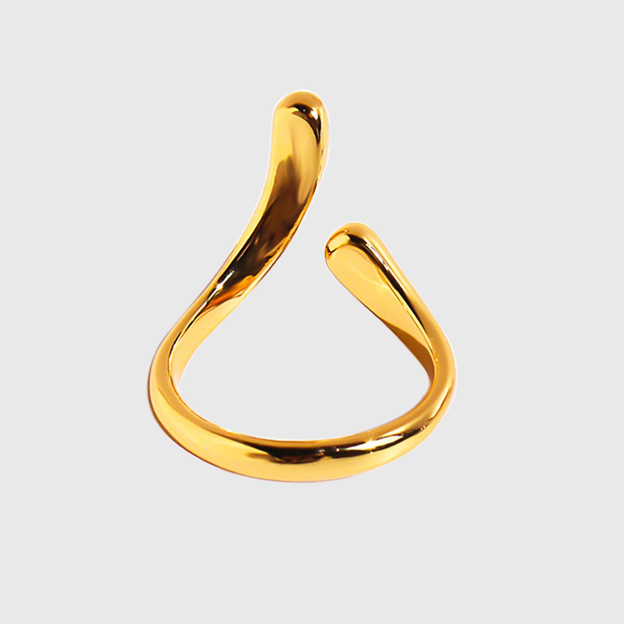 Women's Minimalist Geometric Open Ring - Adjustable Line Statement Ring for Daily & Modern Styling