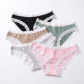 5 Pack Lace Trim Bikini Underwear Assorted Prints