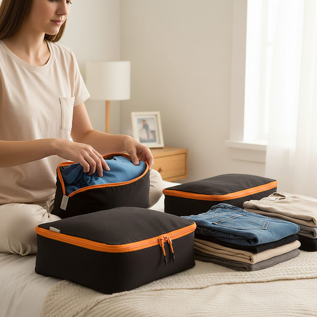 Travel Packing Cube Set Lightweight Zipper Storage Bags Luggage Organizer Multi Size Clothing Packing Set