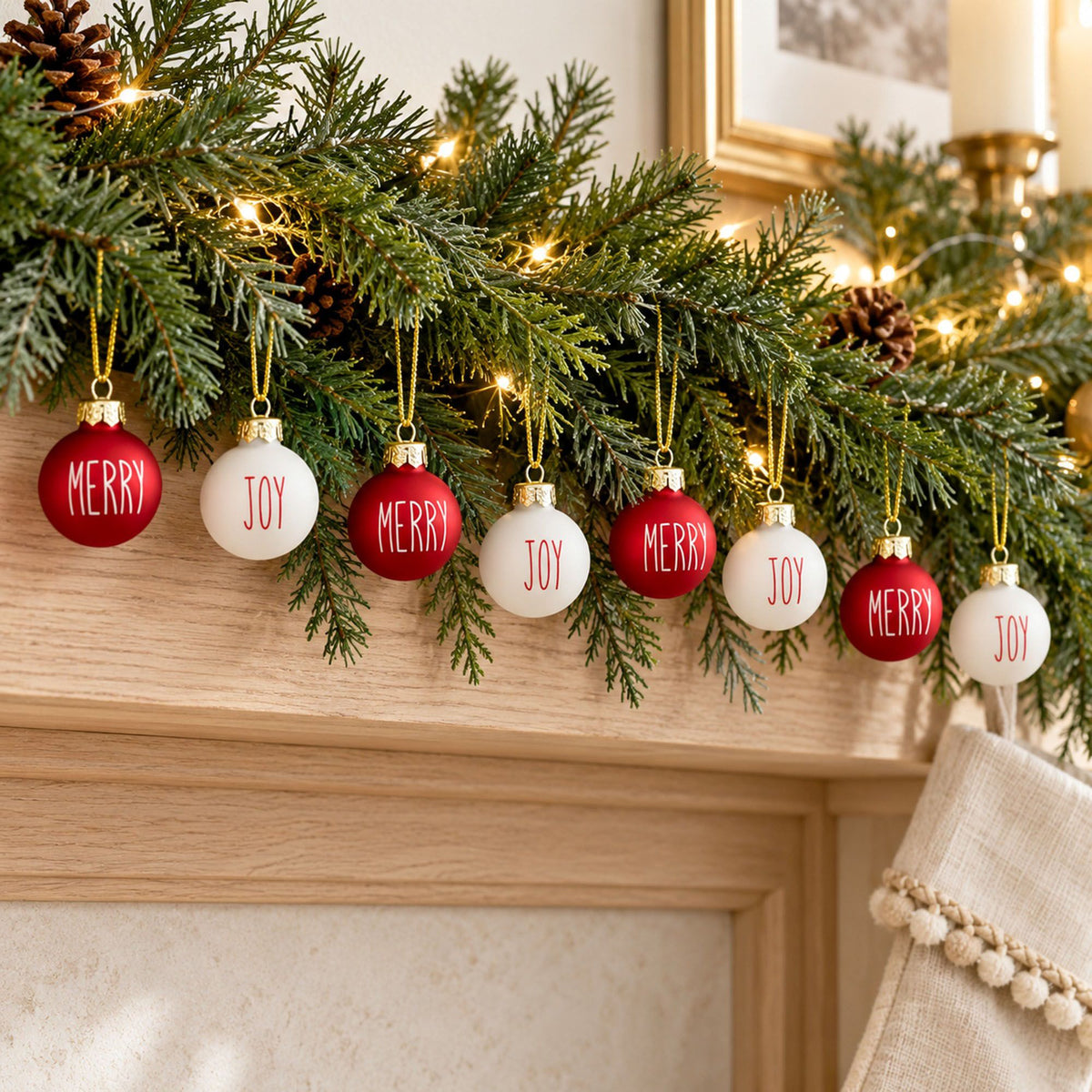 17 Piece Mini Christmas Ball Ornaments and Tree Topper Set Gift