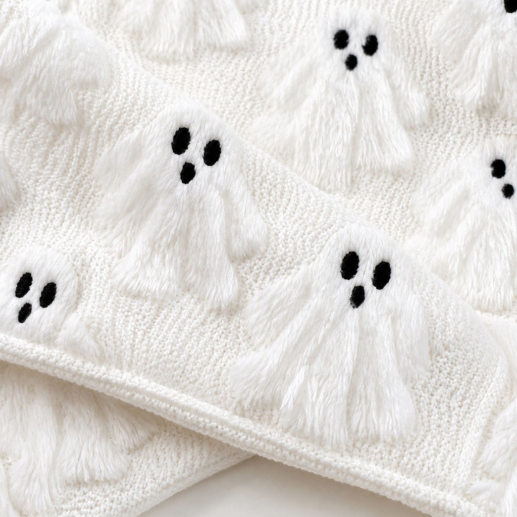 Halloween Tufted Ghost Throw Pillow Cover for Couch Bed and Chair