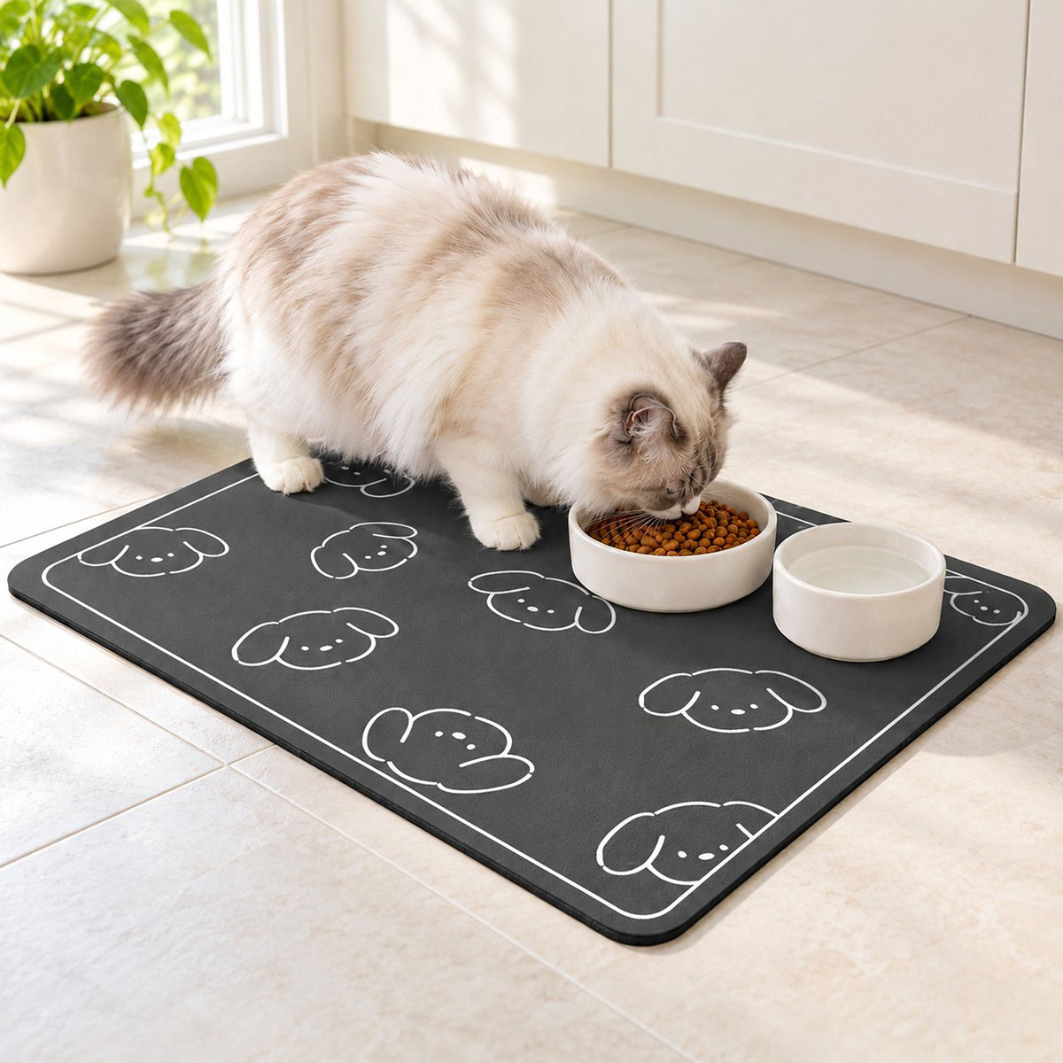 Absorbent Pet Feeding Mat with Non Slip Backing