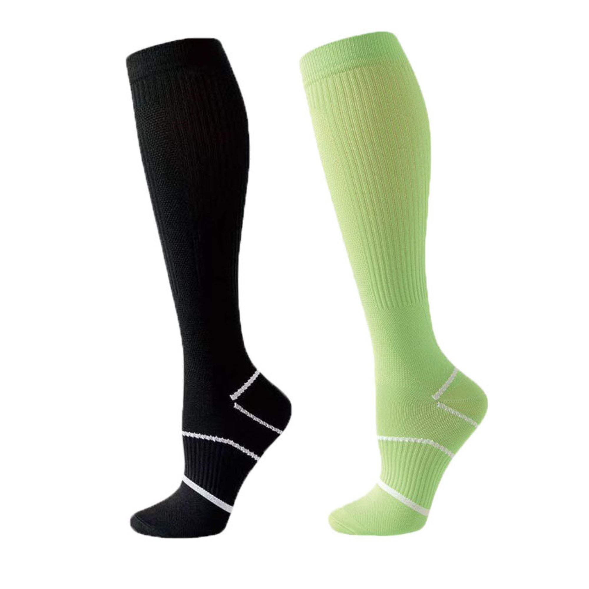 Anna-Kaci Women's Knee High Compression Socks with Arch Support and Stretch Fit for Running and Recovery 2-Pack