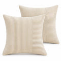 2 Pack Soft Corduroy Throw Pillow Covers 18 x 18 Inch and 12 x 20 Inch