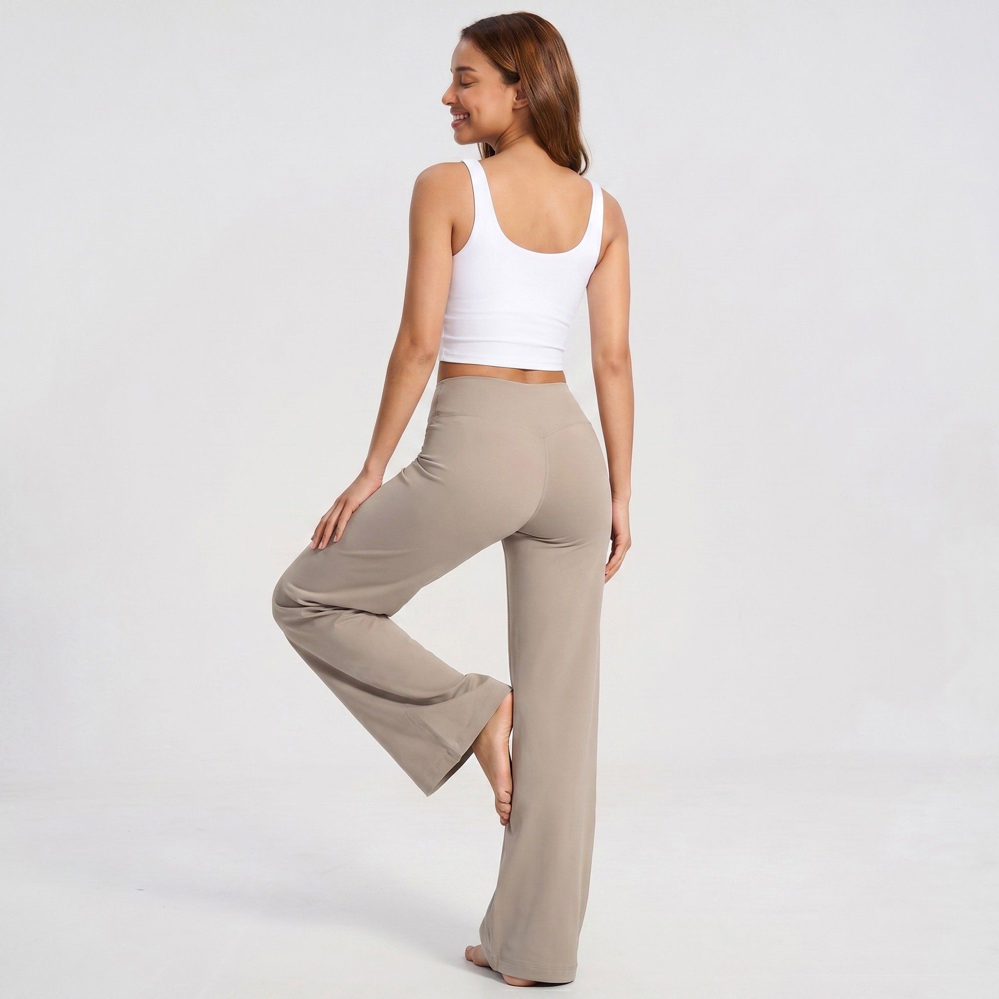 High Waisted Wide Leg Yoga Pants Loose Fit Workout Lounge Pants