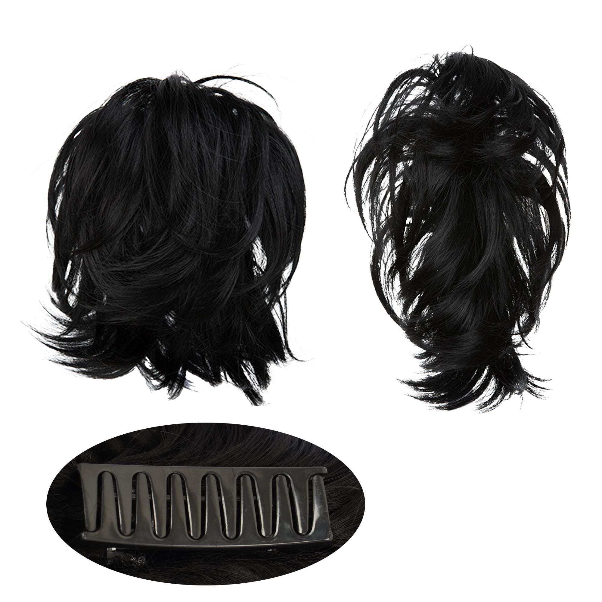 Tousled Layered Ponytail Fashion Hairpiece with Claw Clip Heat Resistant Synthetic Hair Natural Texture