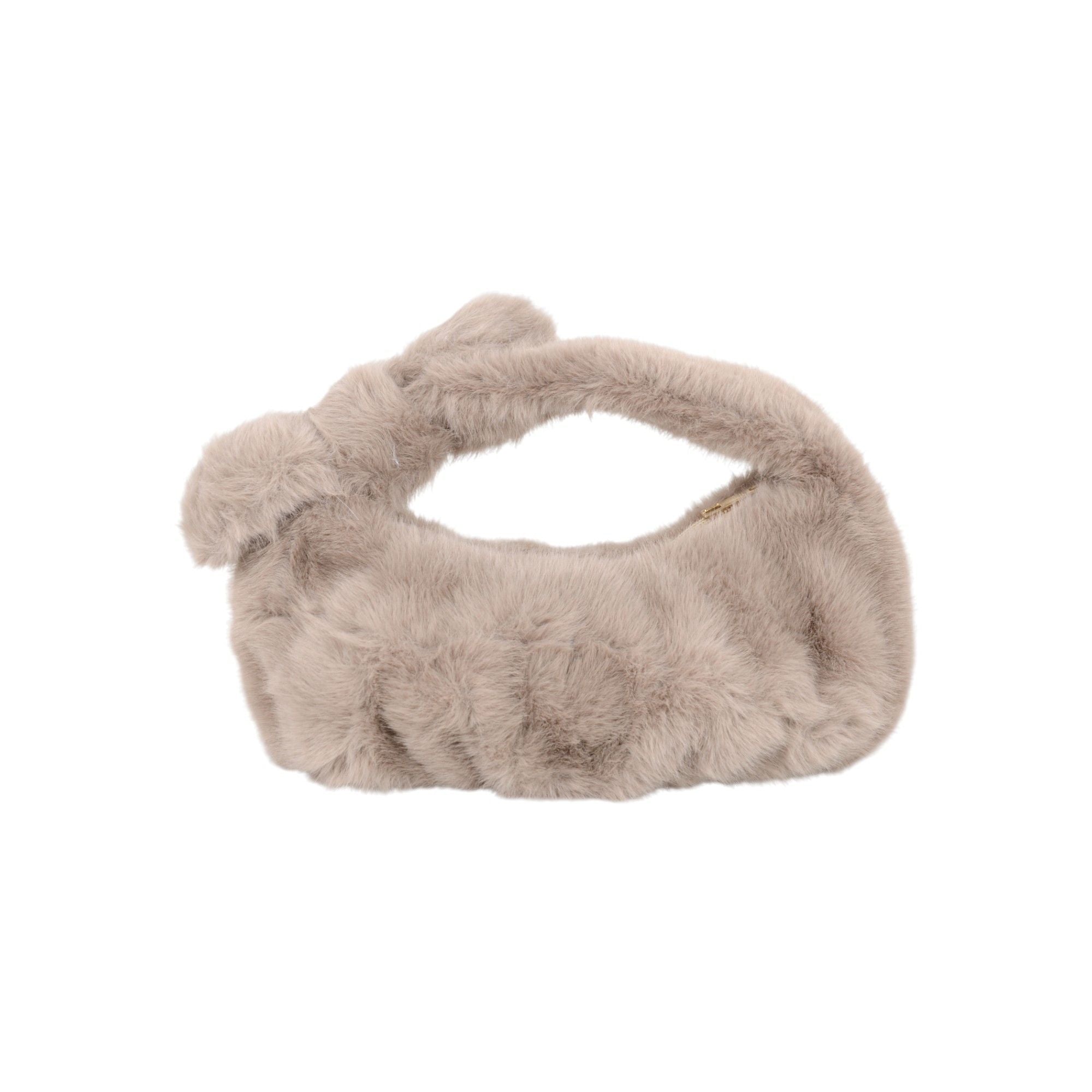 Anna-Kaci Women's Soft Plush Bow Faux Fur Handbag Stylish Daily Shoulder Bag