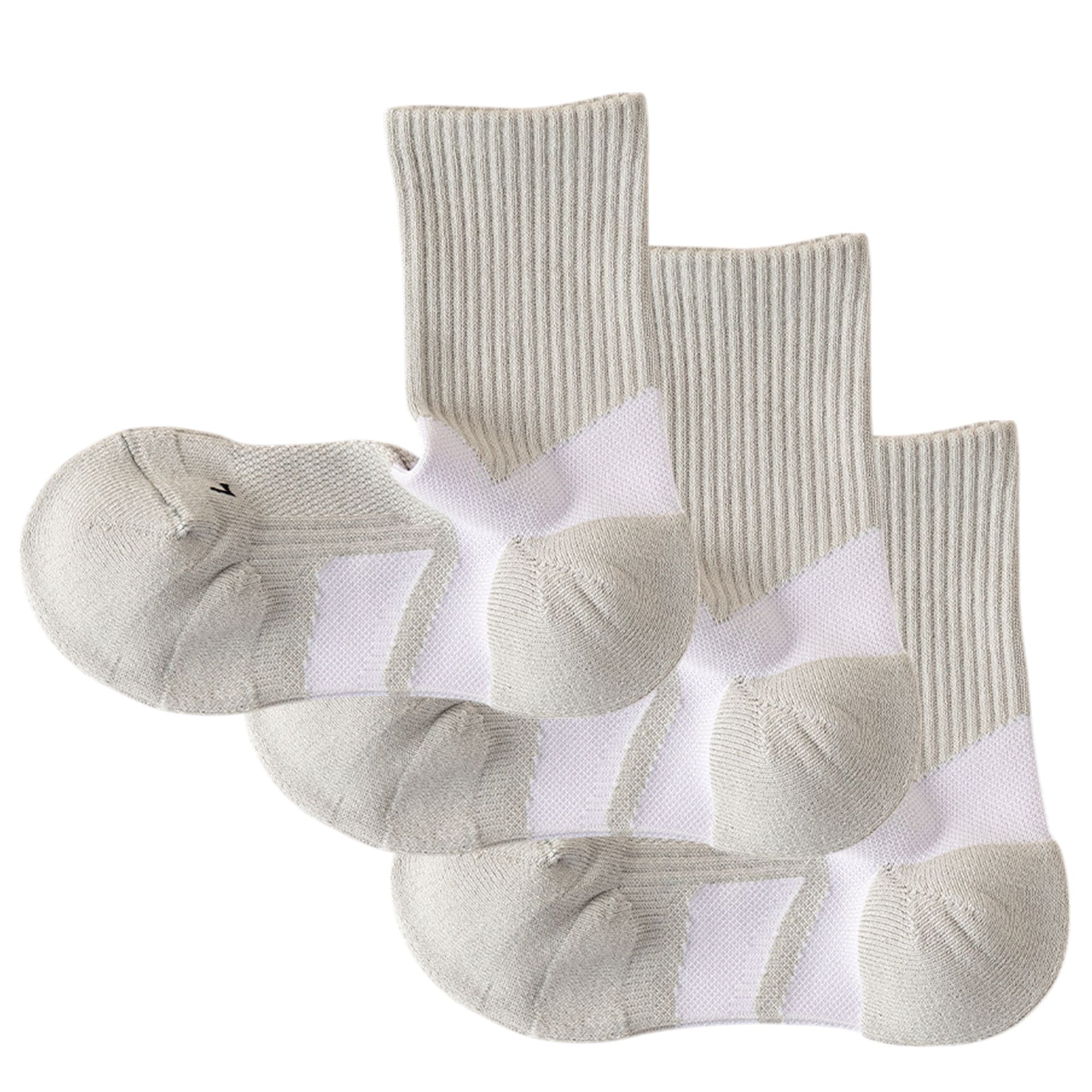 Anna-Kaci Women's 3-Pair Pack Cushioned Sports Crew Socks with Arch Support Mesh Panels and Ankle Compression