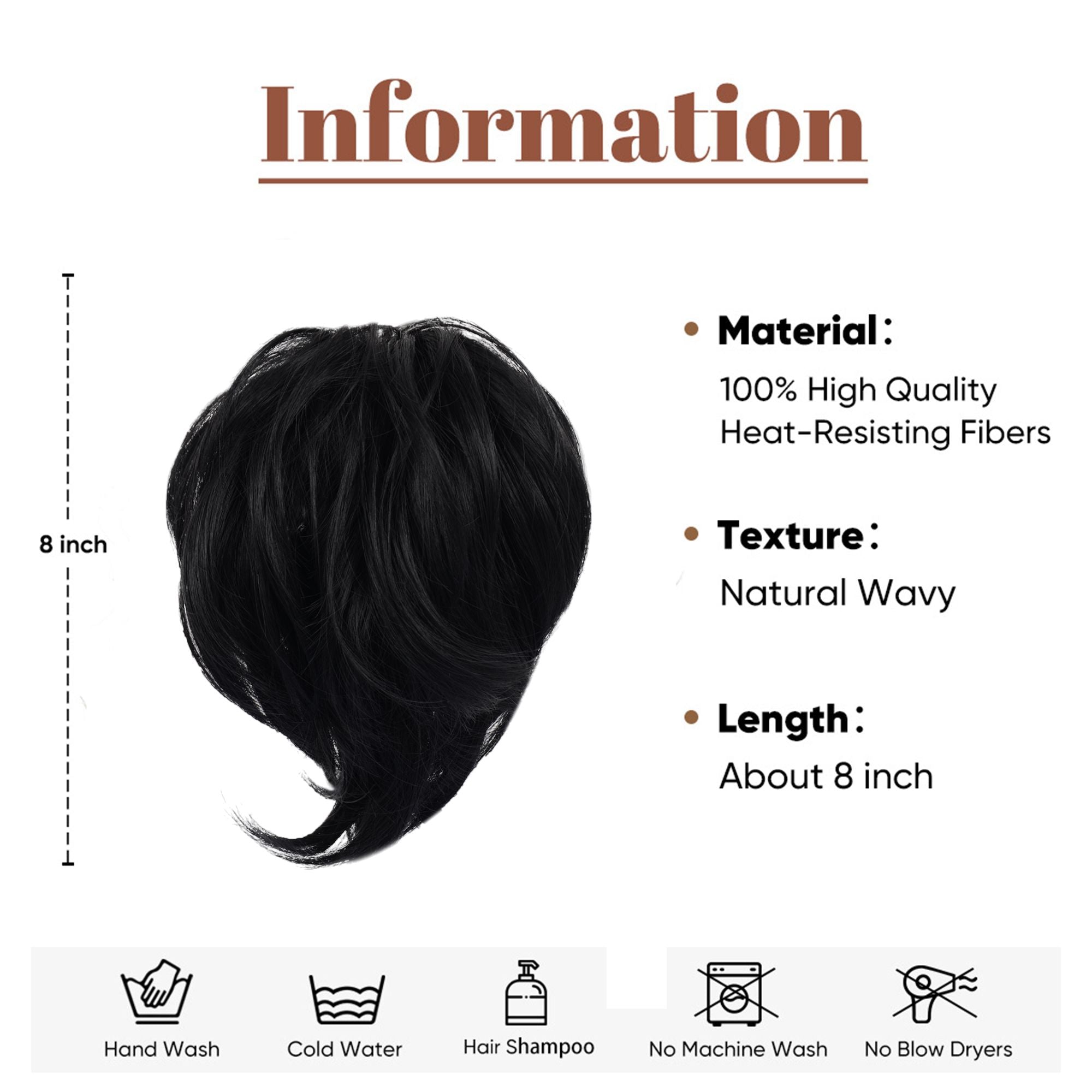 Tousled Layered Ponytail Fashion Hairpiece with Claw Clip Heat Resistant Synthetic Hair Natural Texture