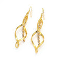 Women's Twisted Spiral Drop Earrings with Rhinestone Chain Accent 2.5in