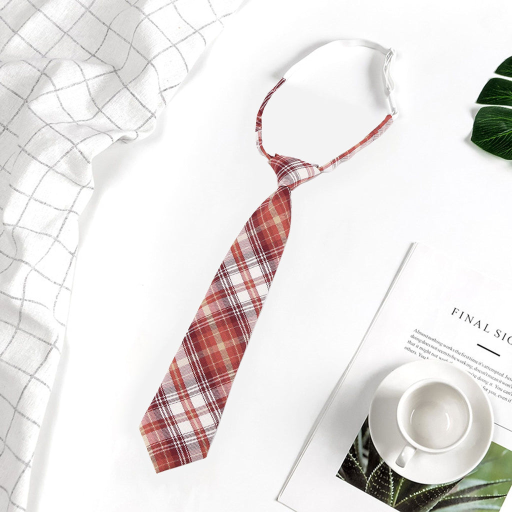 Anna-Kaci Women's Plaid Pre-Tied Necktie - Stylish Accessory for Casual, Office & School Outfits