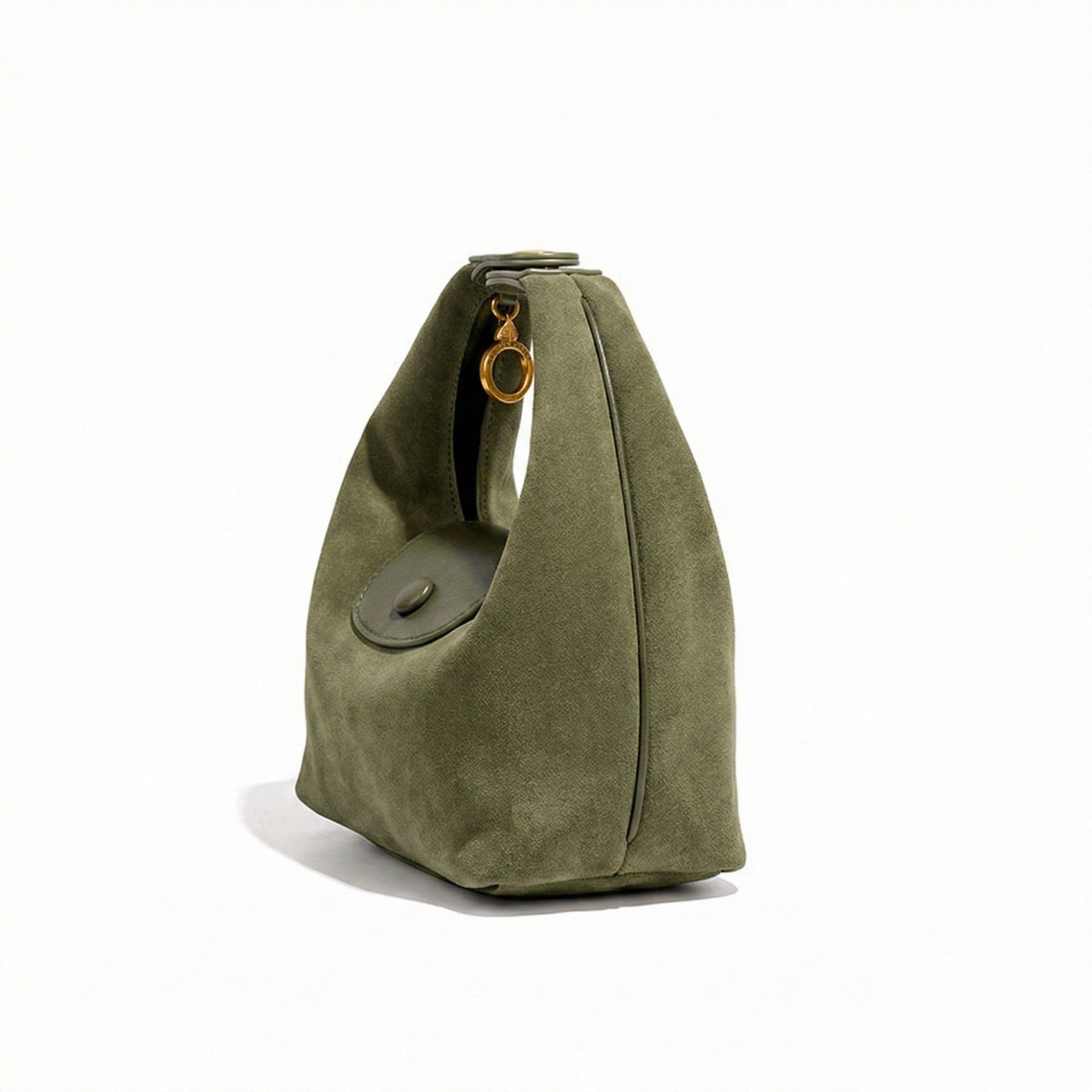 Anna-Kaci Women's Nylon Mini Hobo Shoulder Bag with Snap Flap Closure and Compact Crescent Silhouette