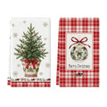 2-Pack Christmas Kitchen Towels 15.7x23.6in, Green Tree & Ornament Microfiber Towels