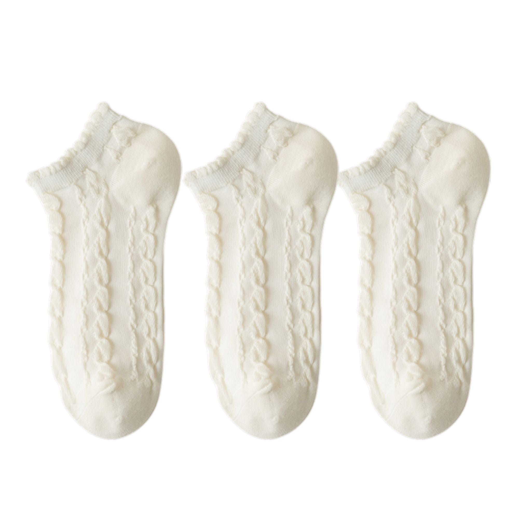 Anna-Kaci Women's 3-Pack Sheer Lace Ice Silk Ankle Socks with Floral Knit Design Lightweight Breathable Style