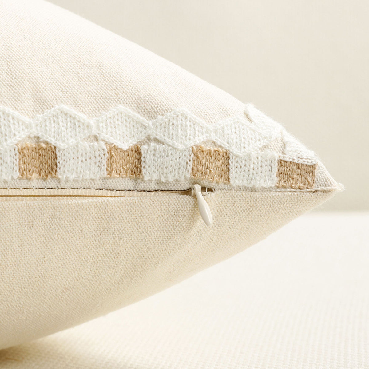 Palm Tree Embroidered Throw Pillow Cover Textured Botanical Square Cushion Cover