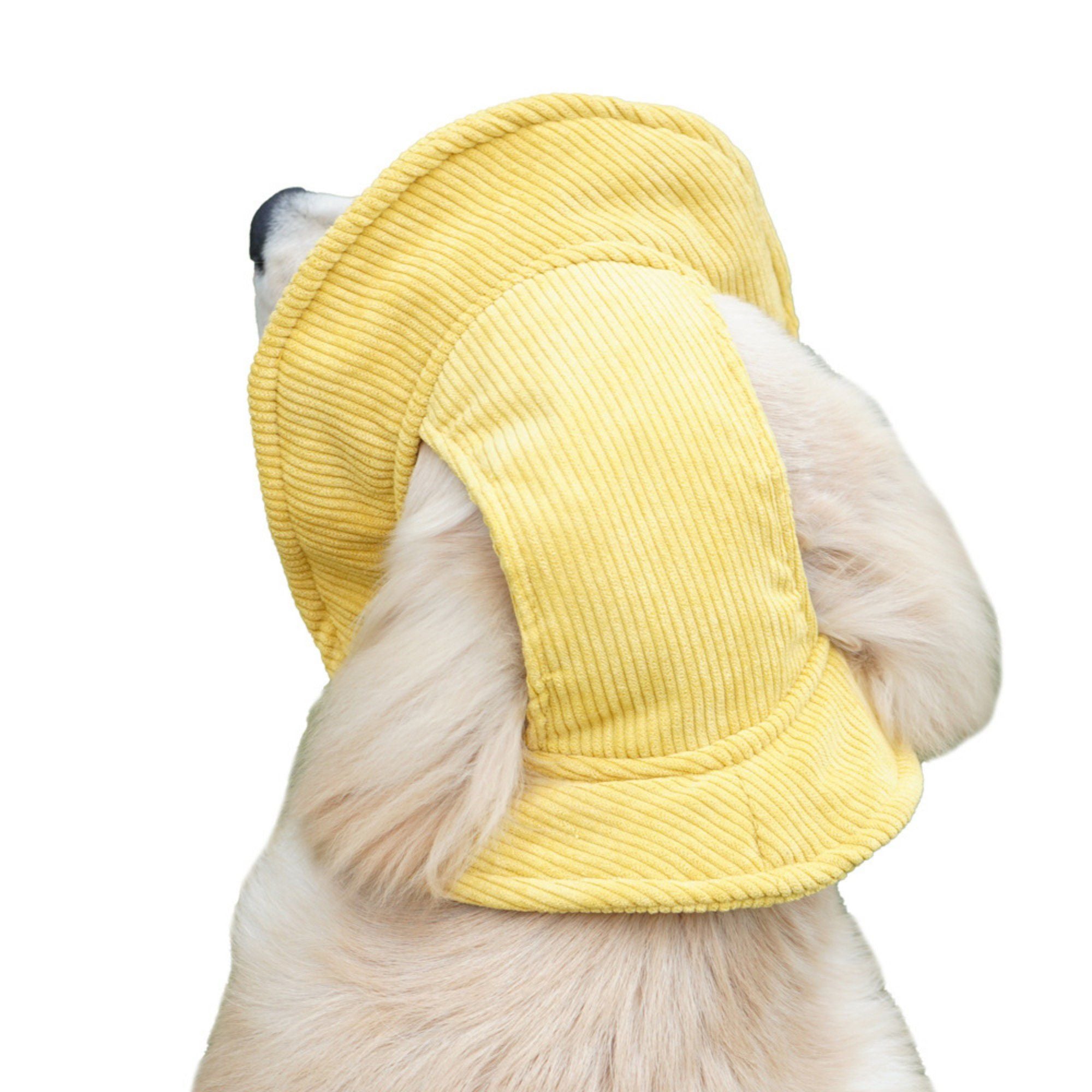 Pet Corduroy Sun Hat with Wide Brim Adjustable Chin Strap Soft Lightweight Outdoor Hat for Cats and Dogs