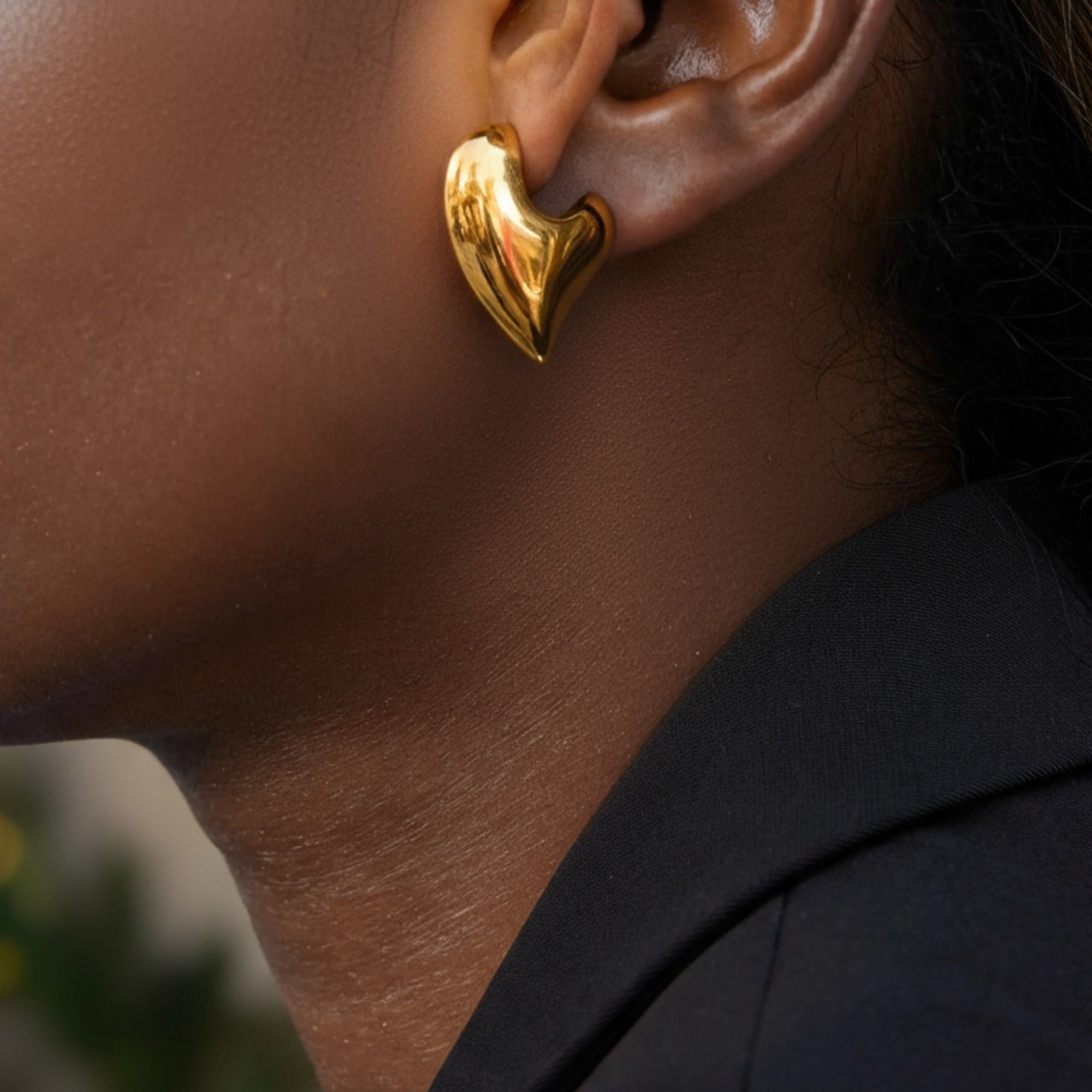 Women's Sculptural Chunky Hoop Earrings with Smooth Curved Silhouette and Bold Modern Shape for a Statement Polished Look