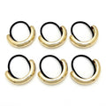Gold Tone Hair Ties Set 6 Pack Accent Elastic Ponytail Holders Minimalist Hair Accessories