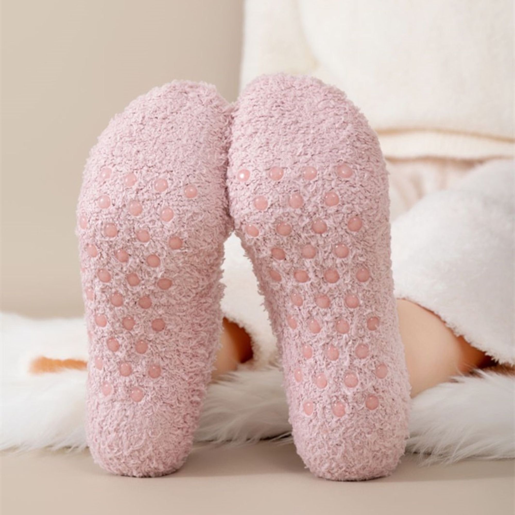 Anna-Kaci Women's 3-Pack Fuzzy Grip Socks Low Cut Non-Slip Soft Lounge Slipper Socks